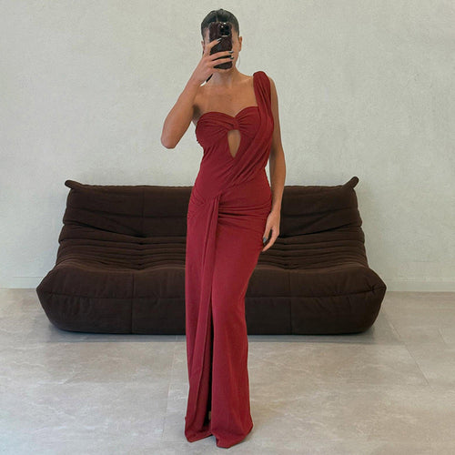 Vivienne One-Shoulder Maxi Dress Out 1