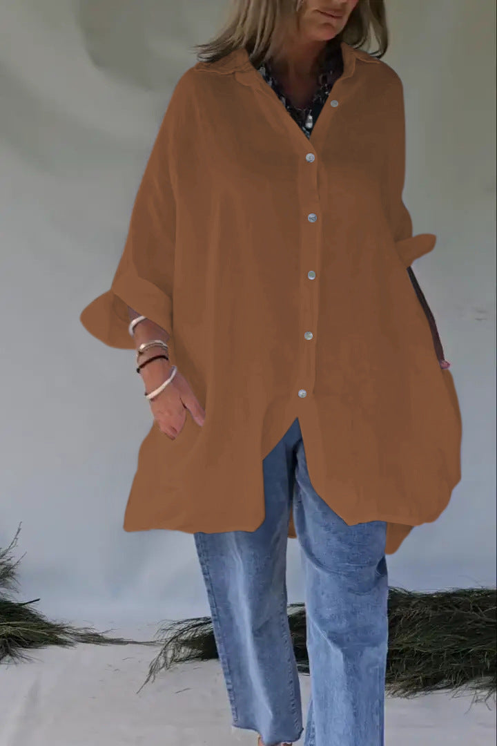 Rose Button-Front Shirt Dress Rose 6