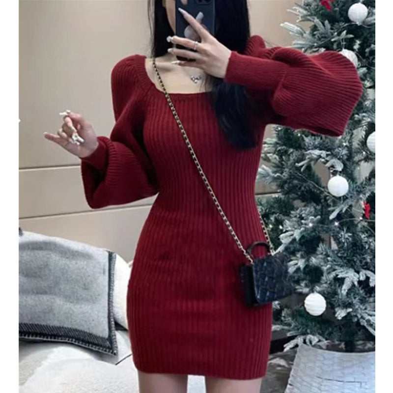 Rose Knit Midi Dress Rose 1