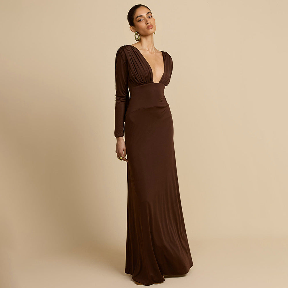 Valentina Deep-V Maxi Dress Multi 3