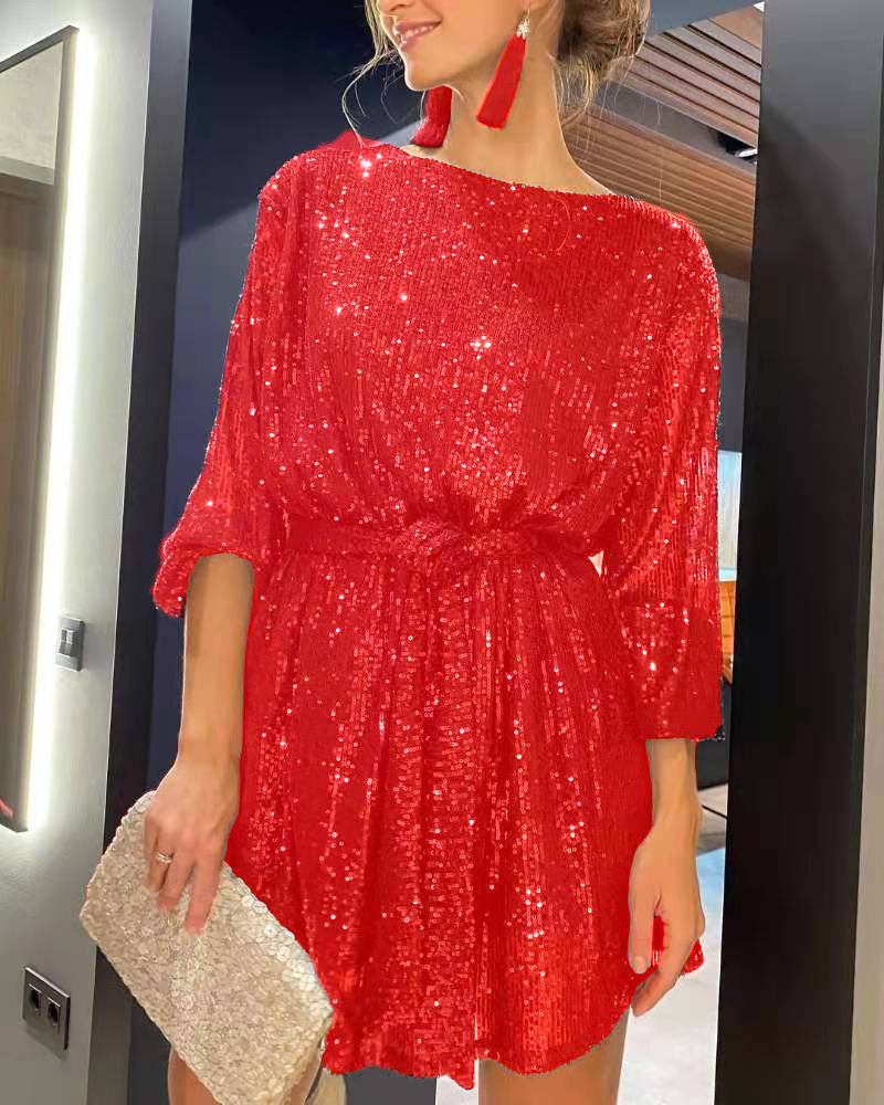 Celestine Beaded Midi Dress Red 4