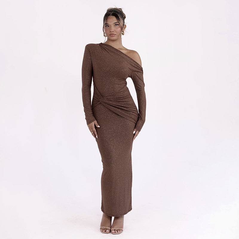 Isabelle Asymmetric Draped Maxi Dress Multi 5