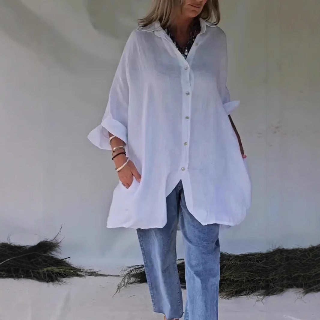 Rose Button-Front Shirt Dress Rose 1