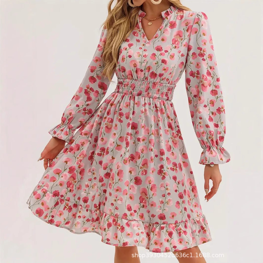 Sophia Floral Mini Dress with Puff Sleeves Floral 1