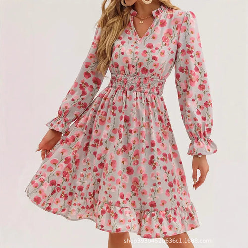 Sophia Floral Mini Dress with Puff Sleeves Floral 1