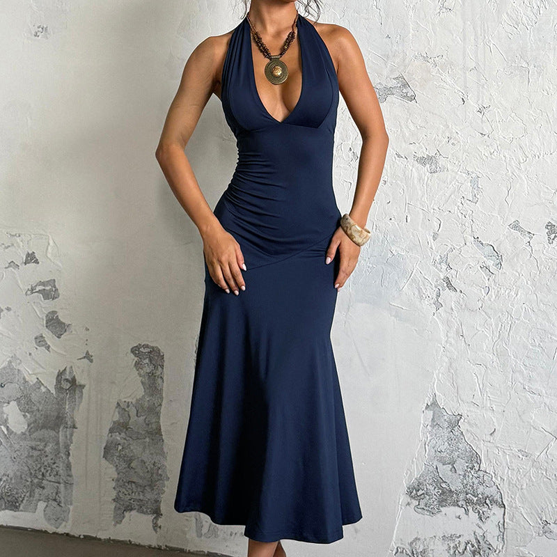 Valentina Deep V Satin Maxi Dress Multi 6