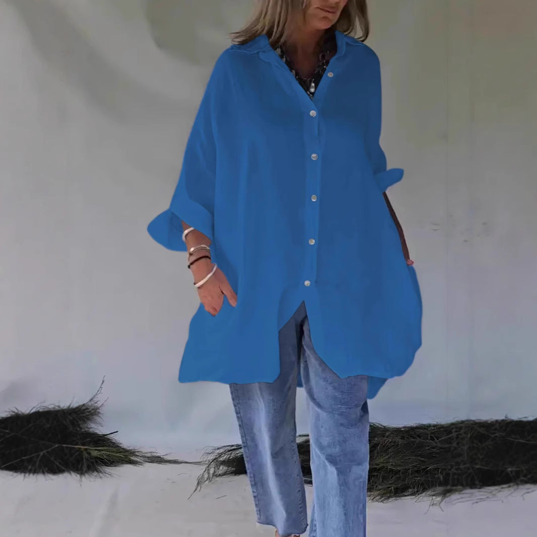 Rose Button-Front Shirt Dress Rose 2