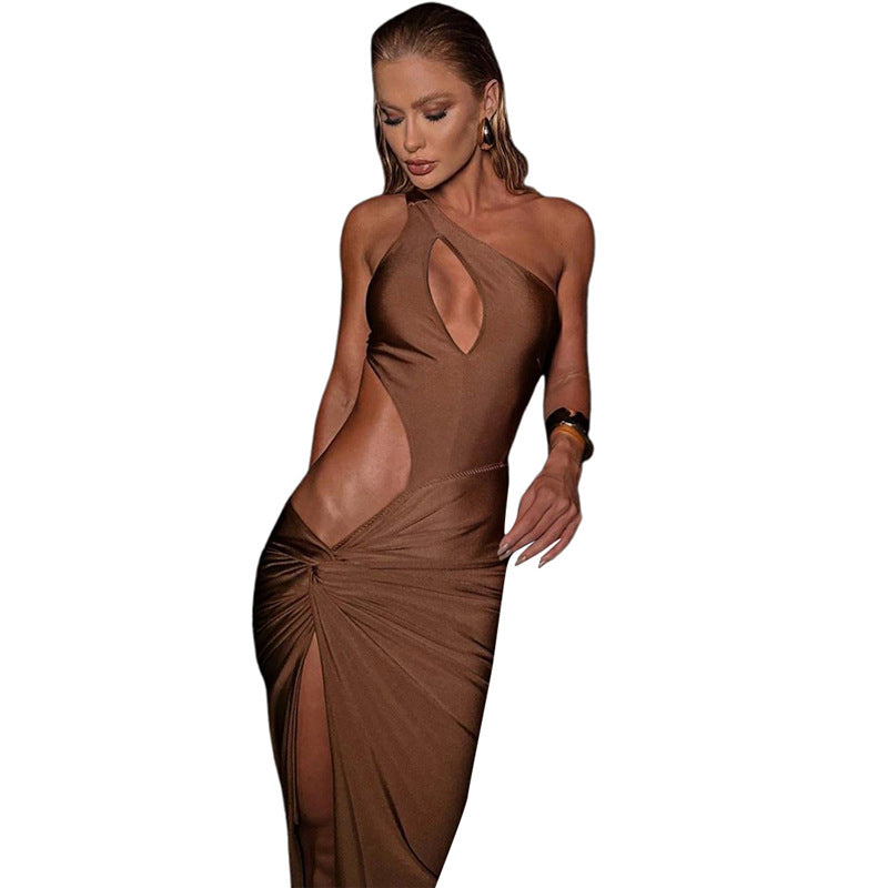 Isabelle One-Shoulder Satin Dress Multi 22