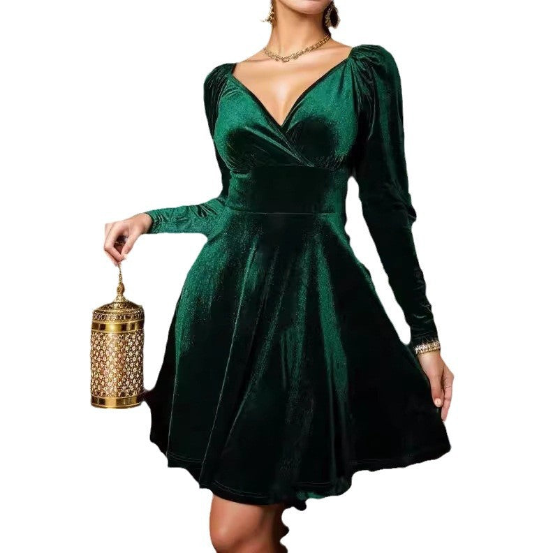 Zelda Velvet Tuxedo Dress Black 5