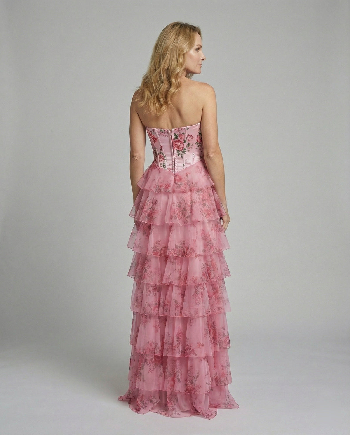 Valentina Satin Backless Maxi Dress Multi 2