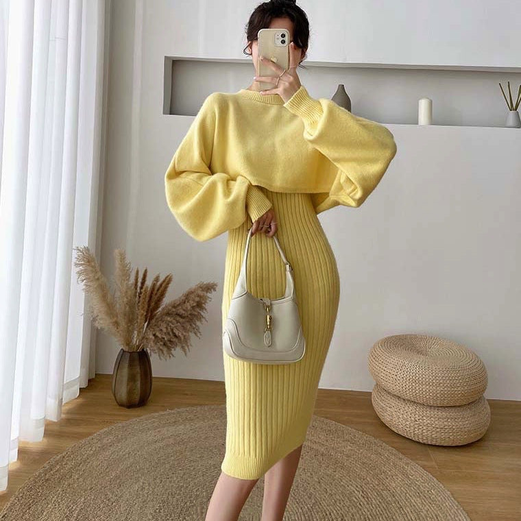 Margot Sweater Dress Set Khaki 3
