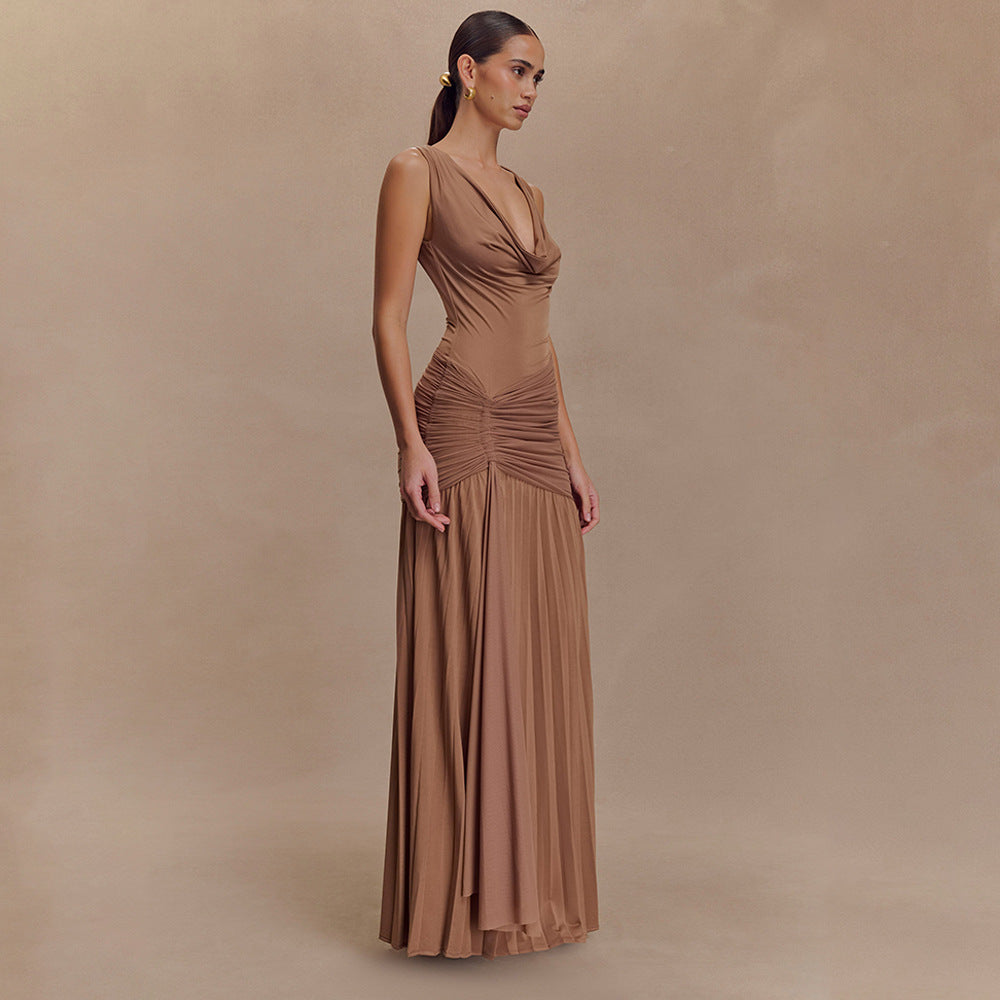 Isadora Satin Maxi Wrap Dress Multi 2