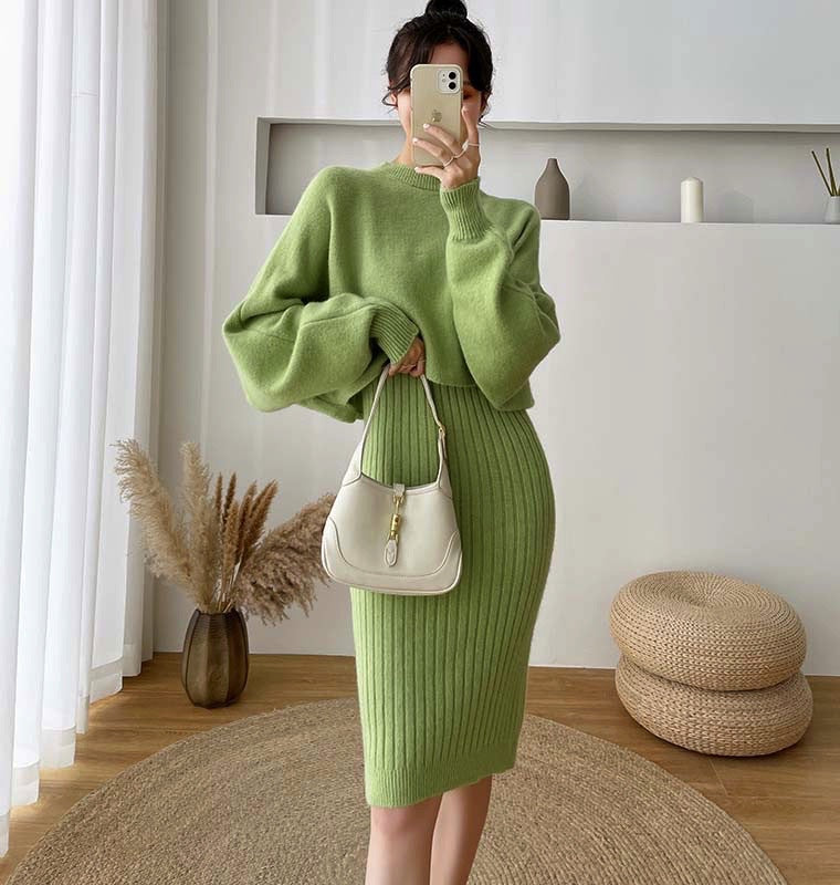 Margot Sweater Dress Set Yellow 2