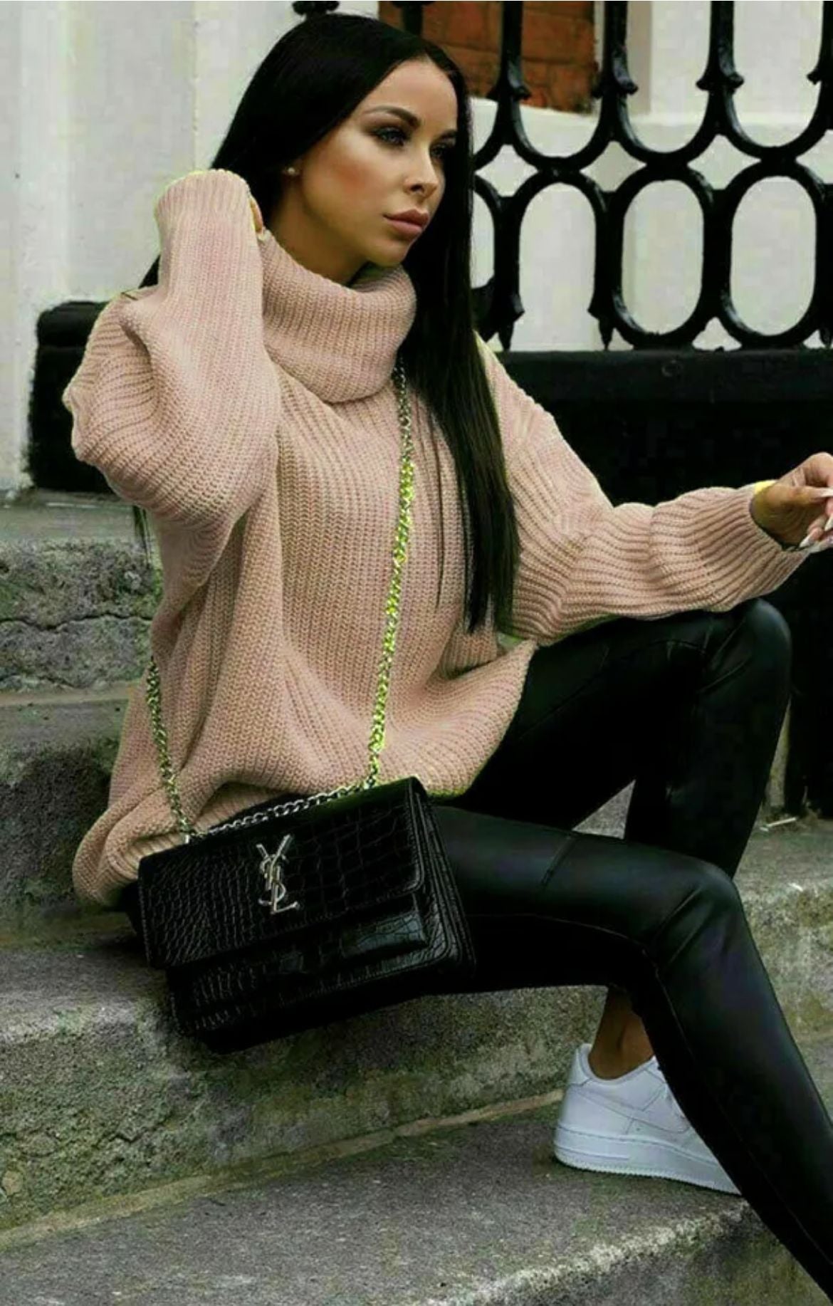 Margot Wool Turtleneck Coat Khaki 9