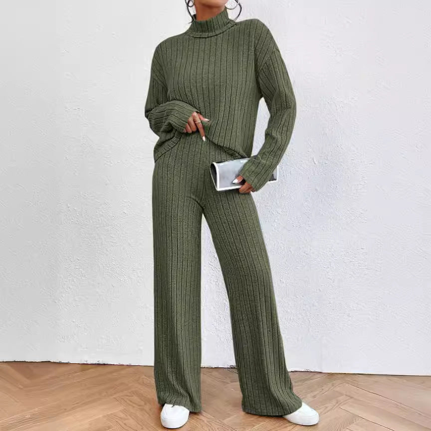 Margot Turtleneck Sweater Set Army Green 2