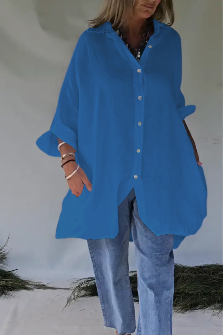 Rose Button-Front Shirt Dress Rose 10