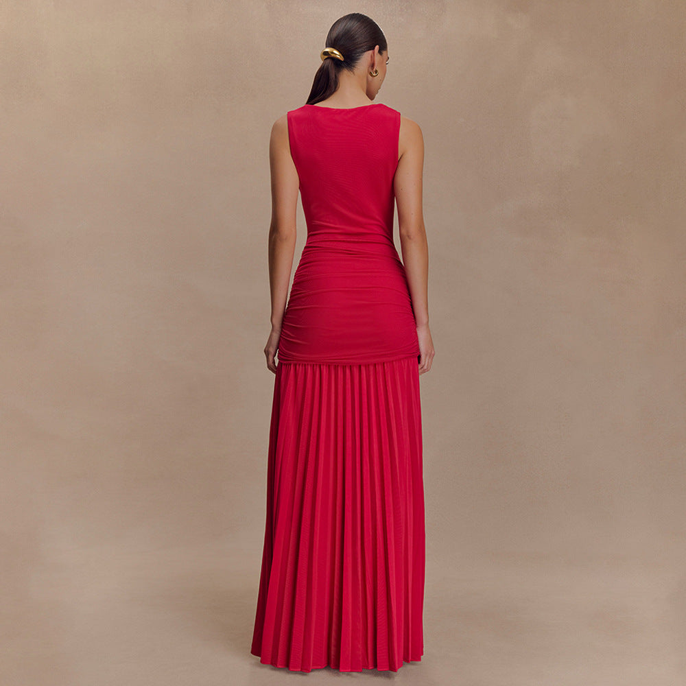 Isadora Satin Maxi Wrap Dress Multi 4