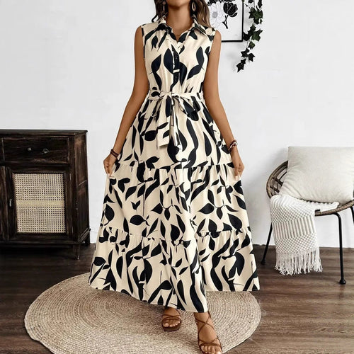Evangeline Leaf Print Maxi Dress Multi 1