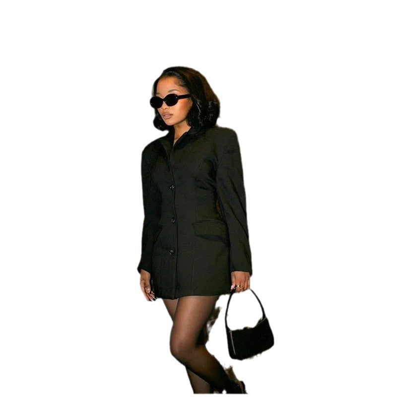 Rosalie V-Neck Button Mini Dress Ausschnitt R&B 5