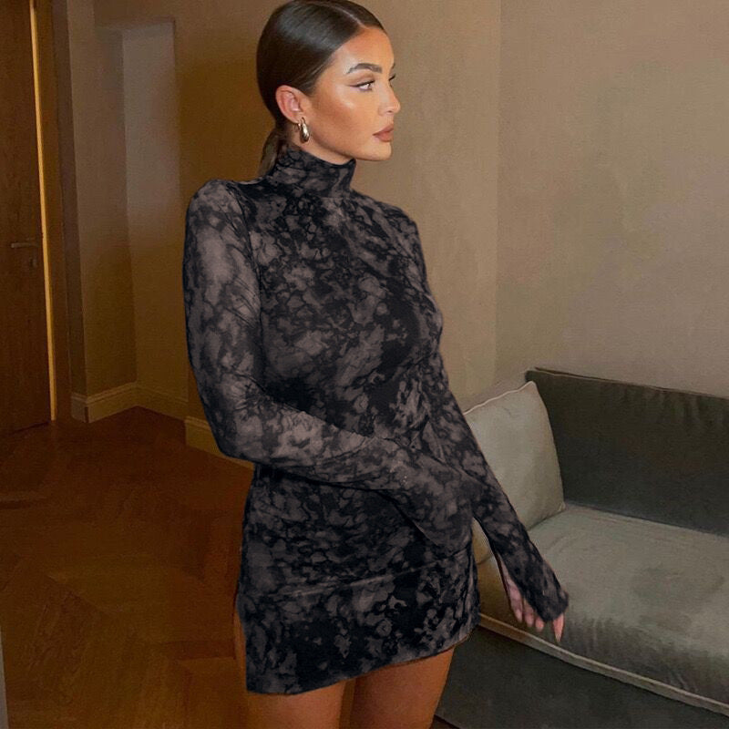 Isabelle Lace Mini Dress with High Slit Multi 6