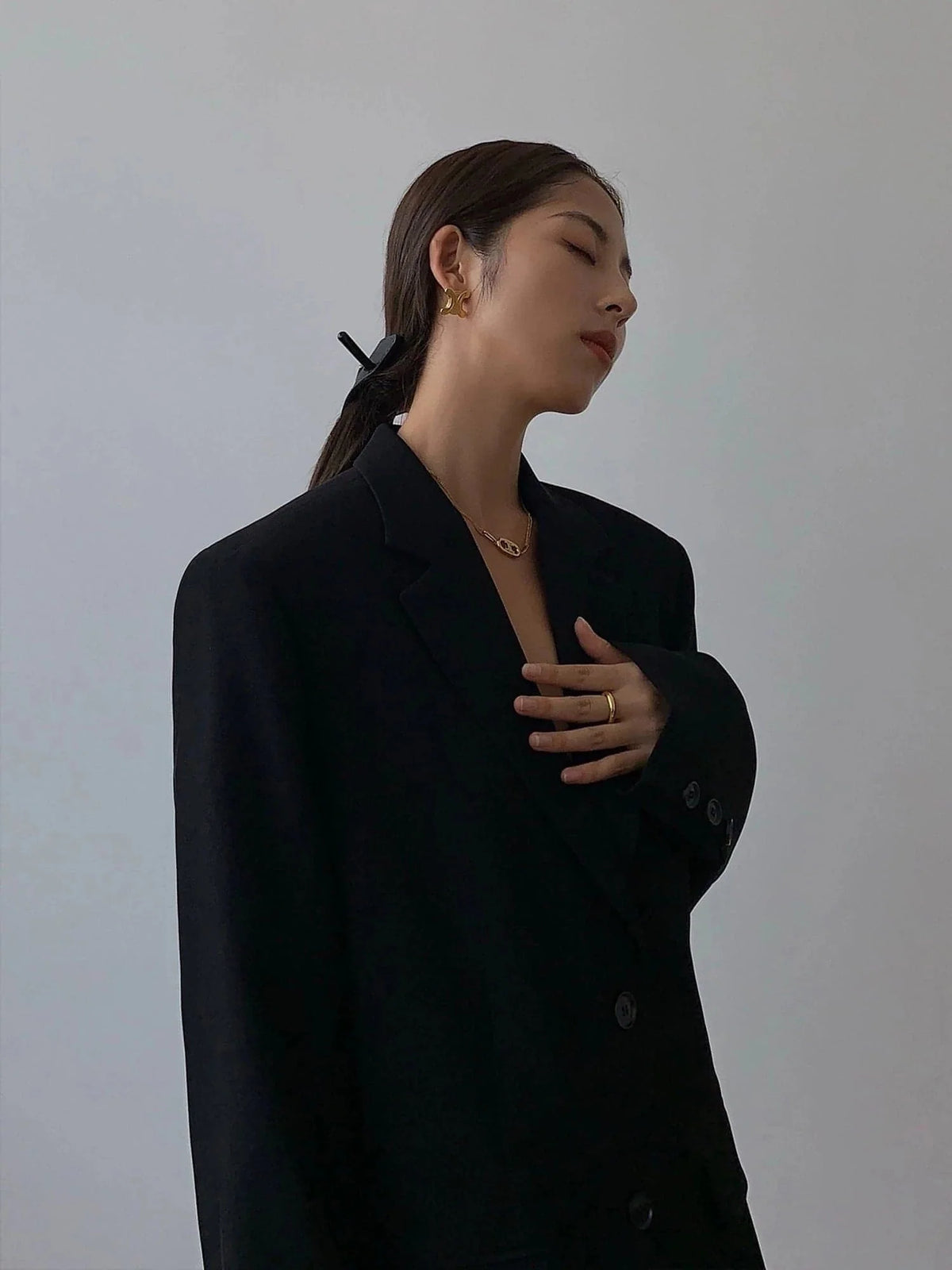 Neva Oversized Blazer Dress in Black Style Blazer 2