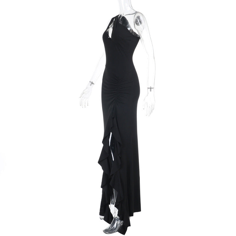 Valentina Asymmetrical Ruched Maxi Dress Multi 7