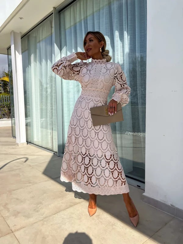 Arabella White Lace Dress Black 6