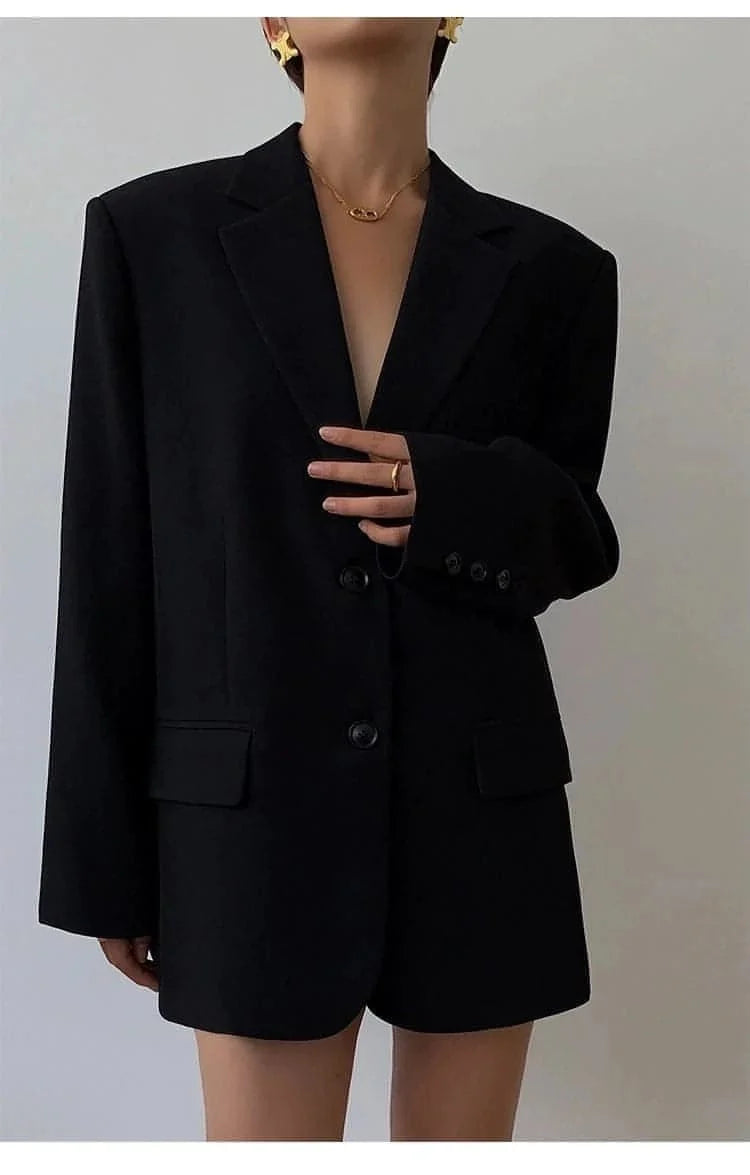 Neva Oversized Blazer Dress in Black Style Blazer 7