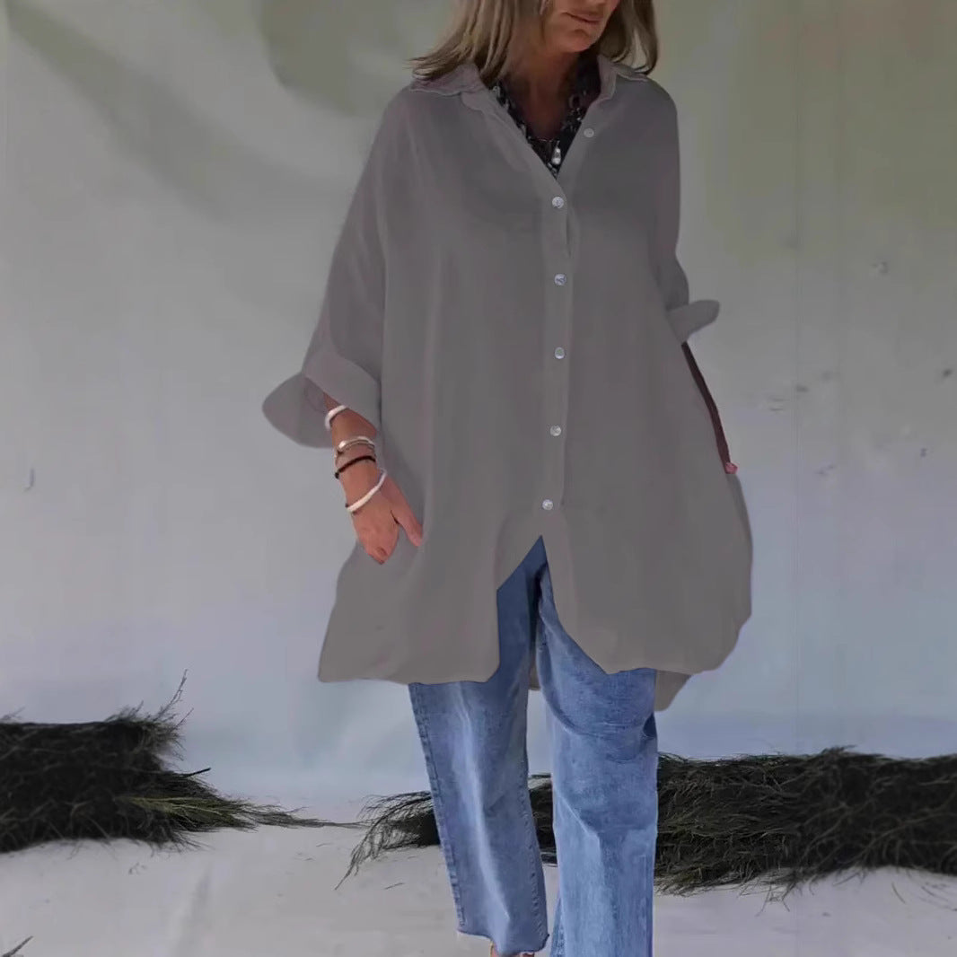 Rose Button-Front Shirt Dress Rose 3