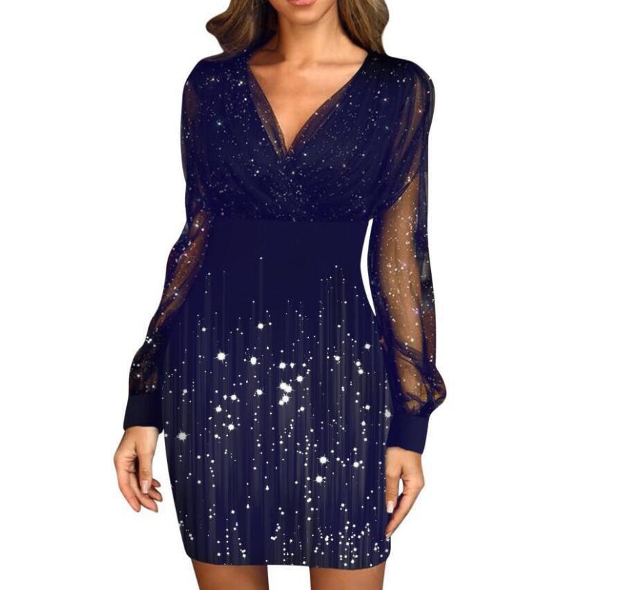Valentina Sequin Mesh Mini Dress Multi 7
