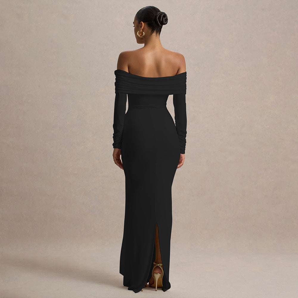 Celeste Off-Shoulder Ruched Maxi Dress Multi 20