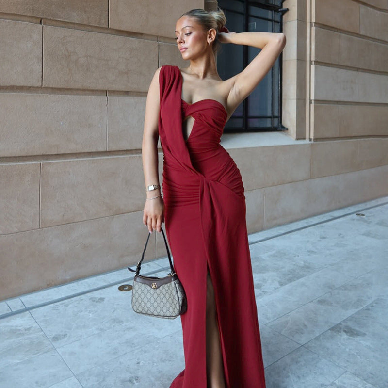 Vivienne One-Shoulder Maxi Dress Out 3