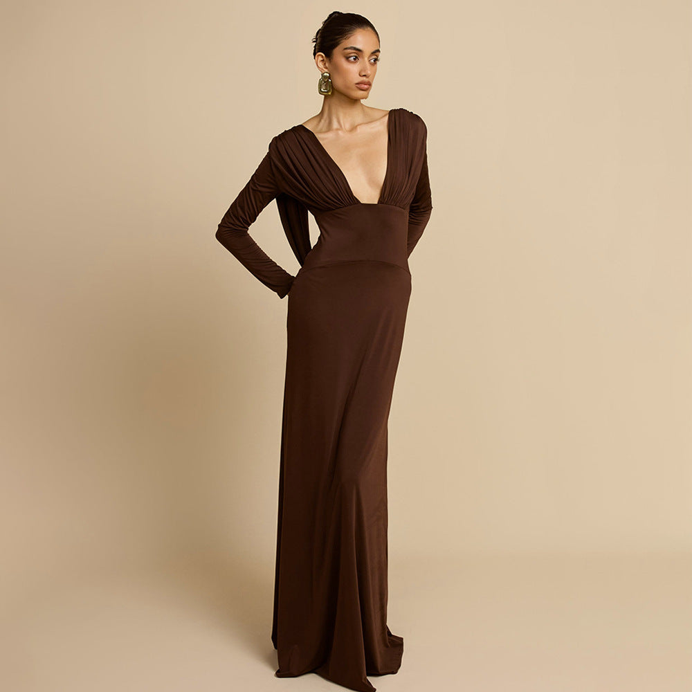 Valentina Deep-V Maxi Dress Multi 5