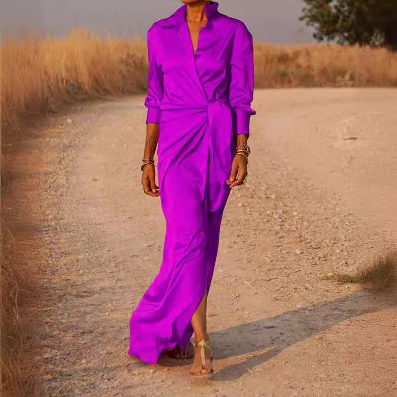 Margot Asymmetrical Wrap Maxi Dress Multi 23