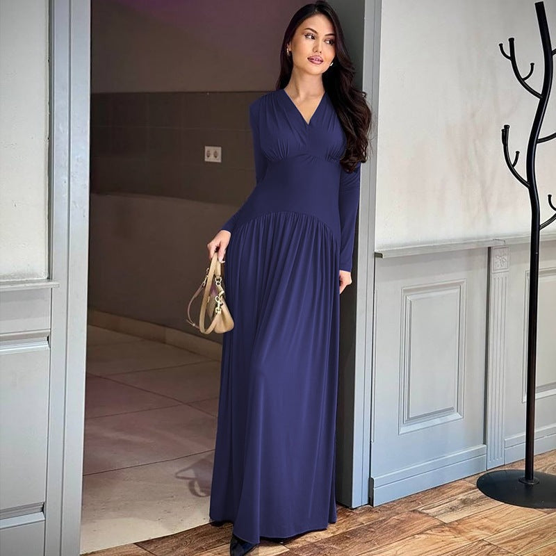 Valentina Deep V Satin Maxi Dress Multi 18