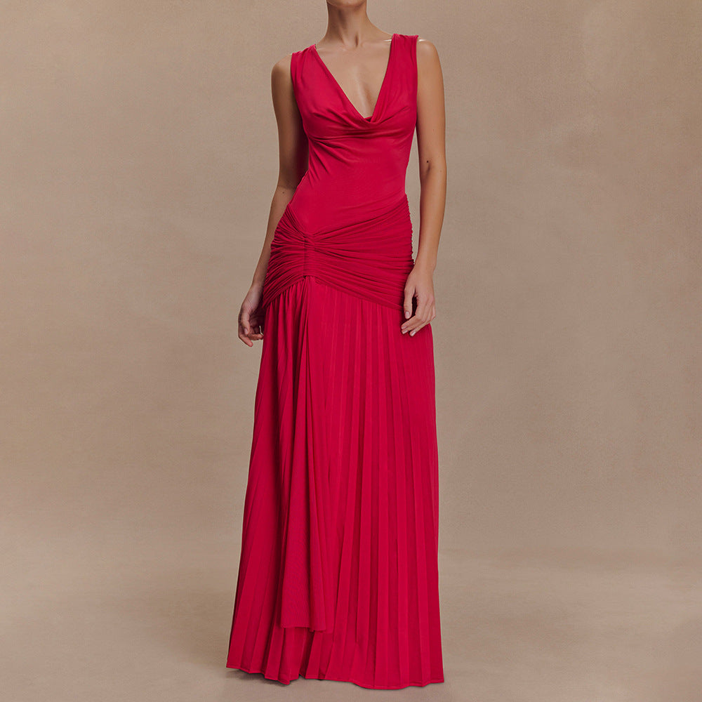 Isadora Satin Maxi Wrap Dress Multi 3