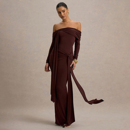 Matilde Off-Shoulder Draped Midi Dress Multi 1