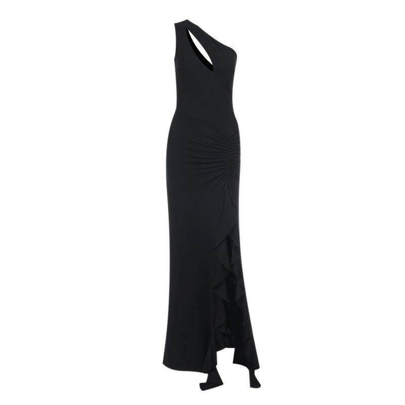 Valentina Asymmetrical Ruched Maxi Dress Multi 9