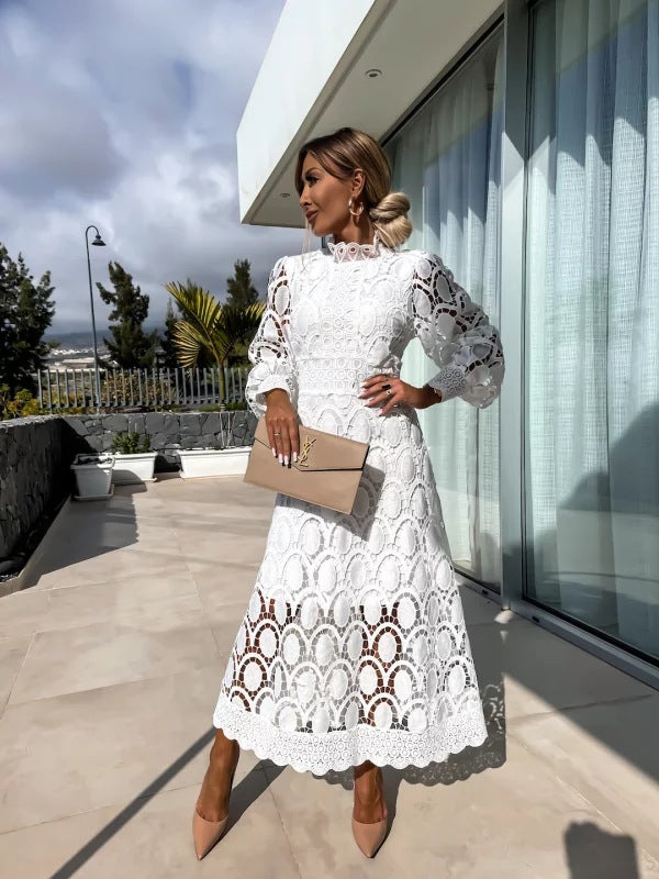 Arabella White Lace Dress White 9