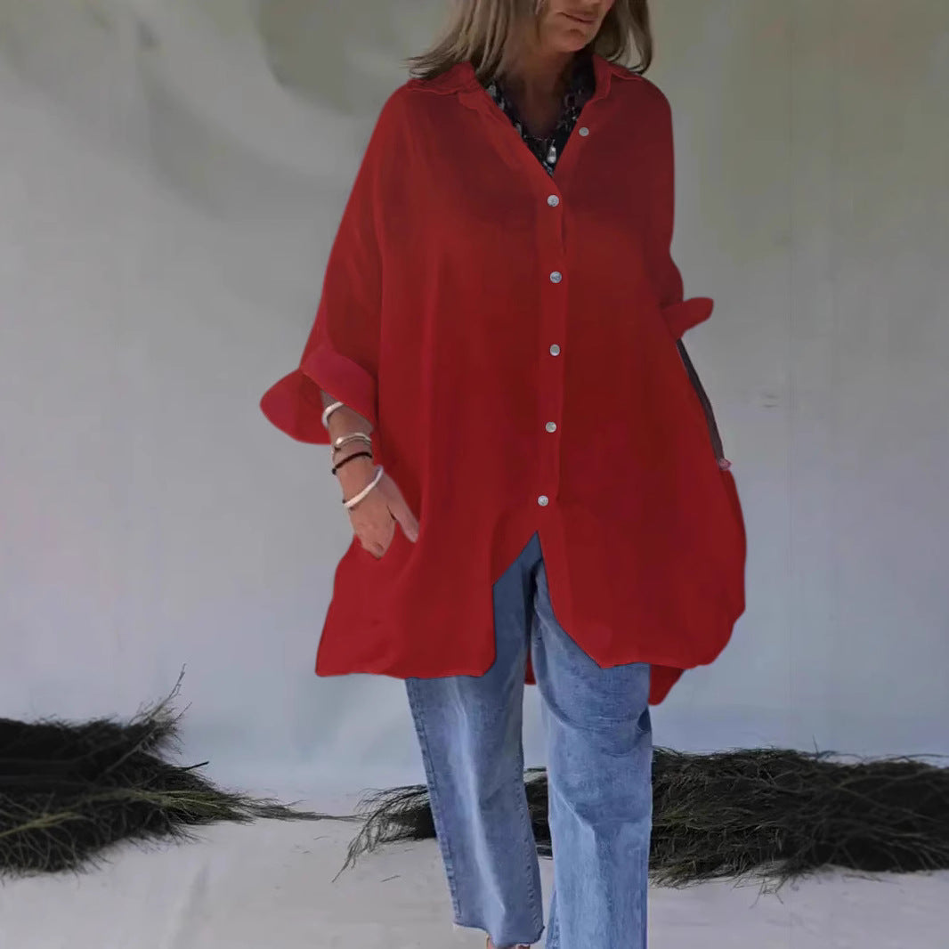 Rose Button-Front Shirt Dress Rose 4