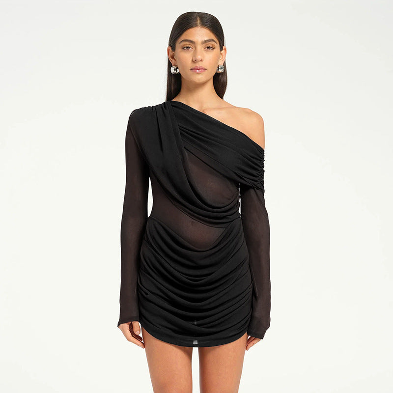 Margot Asymmetric Wrap Mini Dress Multi 4