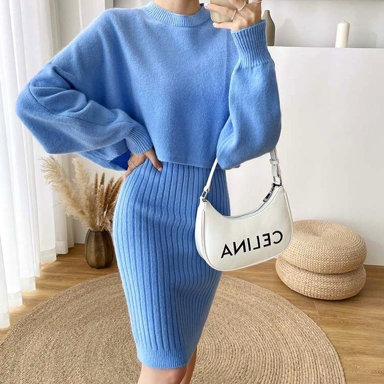 Margot Sweater Dress Set Blue 5