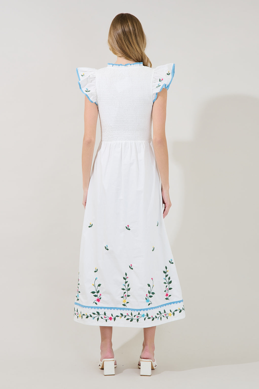 Soleil Tiered Floral Midi Dress WHITE-MULTI 3