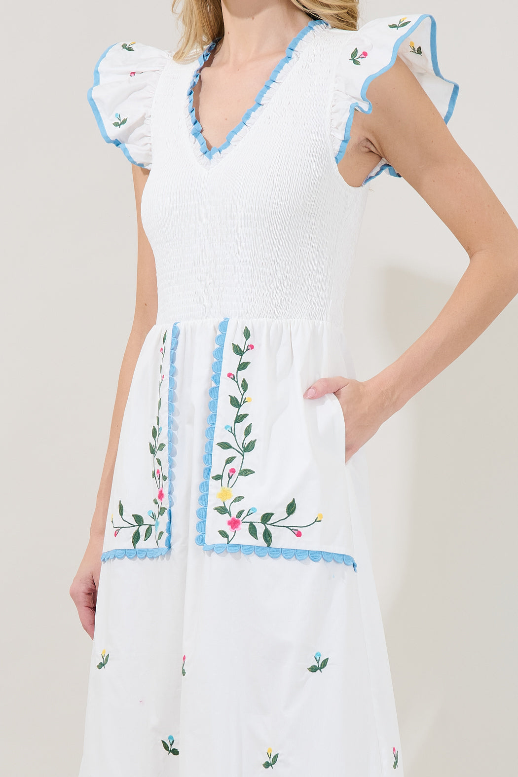 Soleil Tiered Floral Midi Dress NAVY-MULTI 5