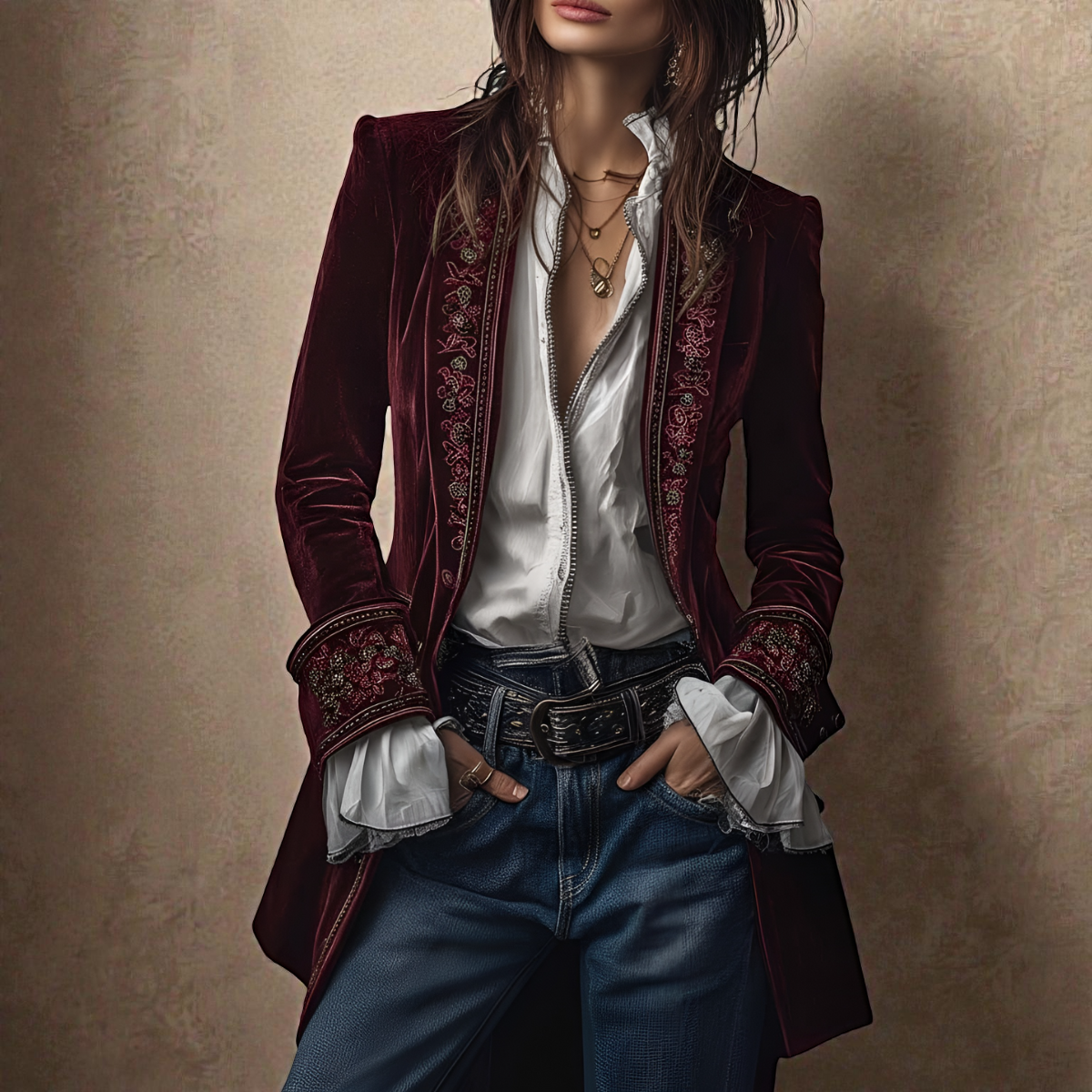 Matilda Velvet Jacket Red 3