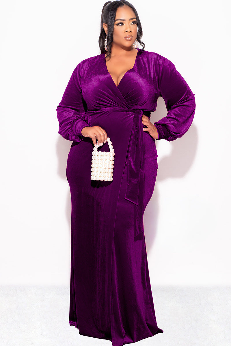 Valentina Velvet Wrap Maxi Dress Red 4