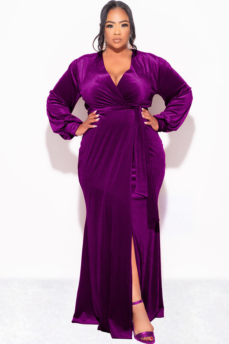 Valentina Velvet Wrap Maxi Dress Red 5
