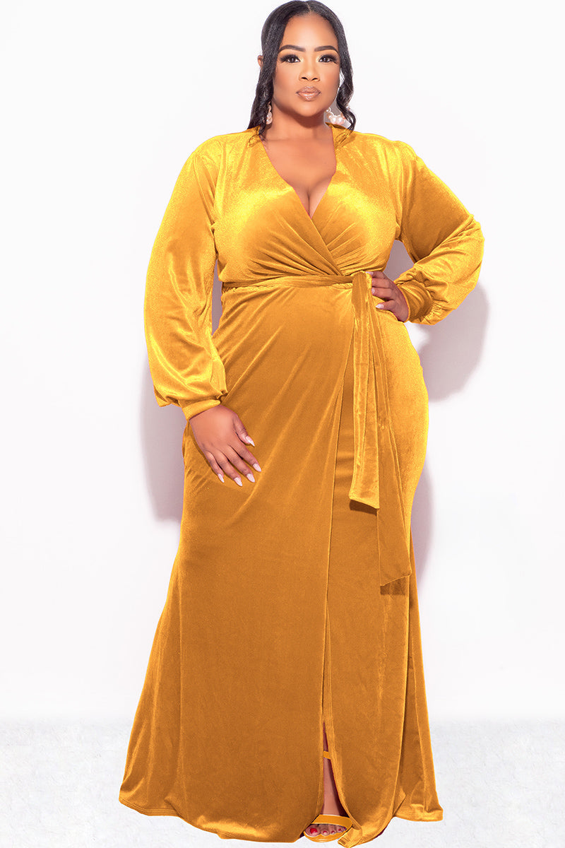 Valentina Velvet Wrap Maxi Dress Red 2