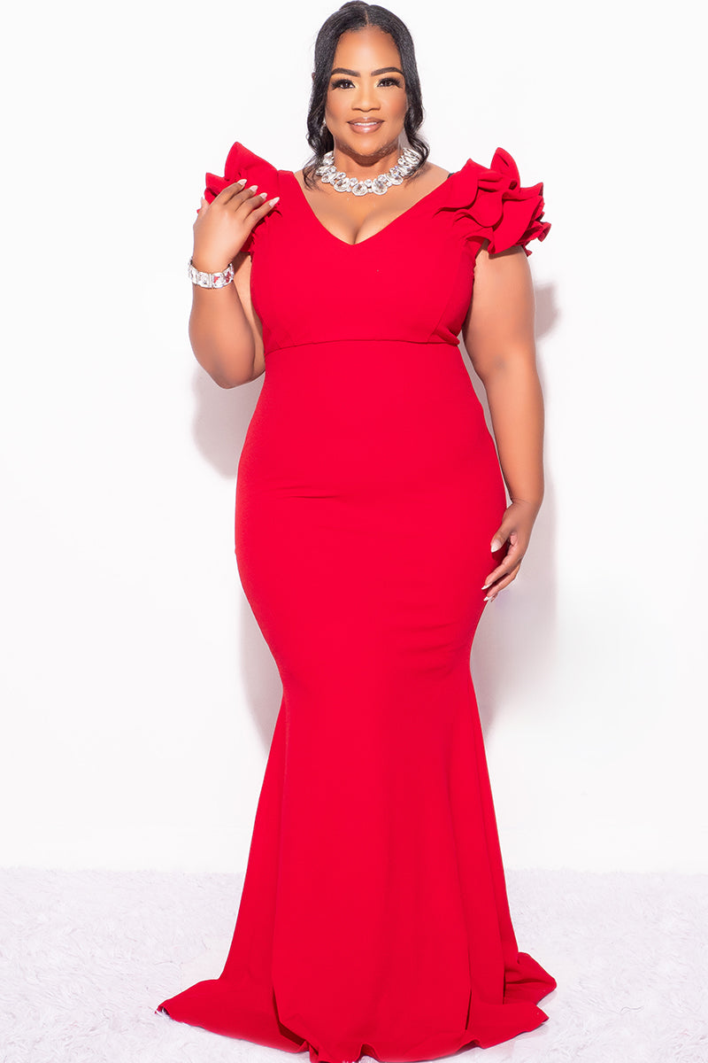 Ophelia Glitter Gown with Layered Sleeves Glitter Fabric) 7