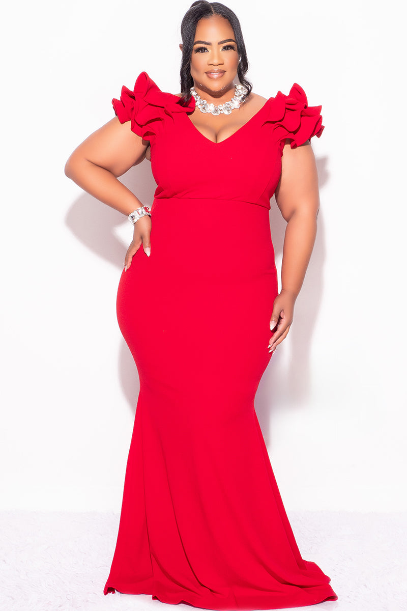 Ophelia Glitter Gown with Layered Sleeves Glitter Fabric) 8